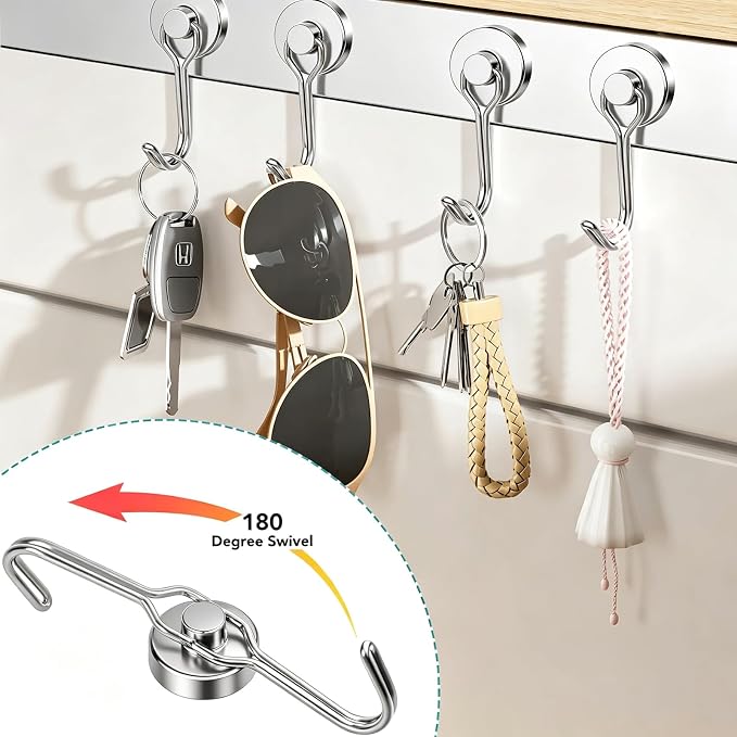 DIYMAG Magnetic Hooks, 80LBS Heavy Duty 16 Pack 2026 Cruise Ship Essentials - Image 7
