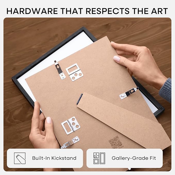 Homeforia 9x11 Black Wood Picture Frame, High End Oak 9 x 11 Frames with Mat 6 by 8 Print, 9by11 Black Wooden Frame Matted to 6x8 inch Photo, Wall or Tabletop Frame, Tempered Glass, Wall Kit, Set of 2