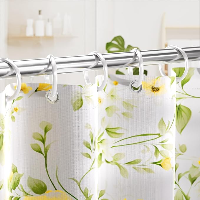 Amazer White Shower Curtain Rings, Shower Curtain Hooks Rings - Image 8