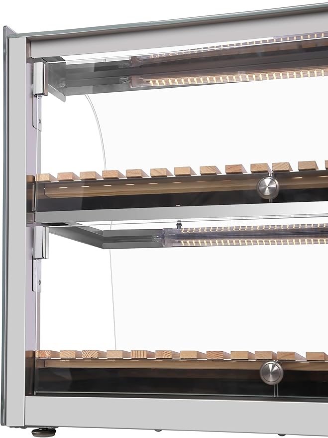 KoolMore 40 in. Glass Countertop Dry Bakery Display Case with Two Shelves and Bamboo Trays