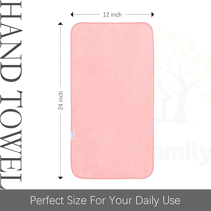 Cosy Family 6 Pack Ultra Soft Microfiber Absorbent Hand Towel, Silk Hemming - Image 2