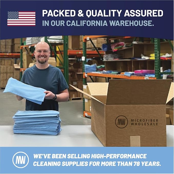 MW Pro Microfiber Cleaning Cloth | Blue | 36 Pack | 16” x 16” | All Purpose - Image 7