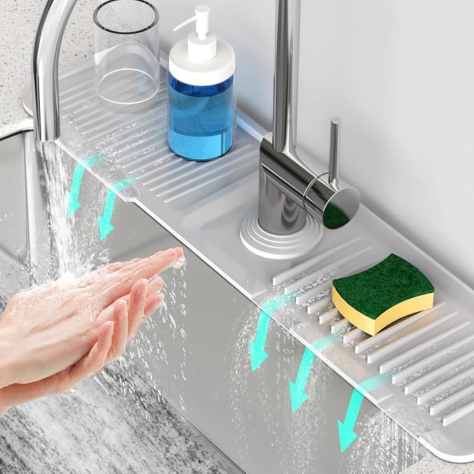 24 Inch Longer Faucet Mat for Kitchen SinkBathroom Kitchen Sink Splash Guard by Snoquir