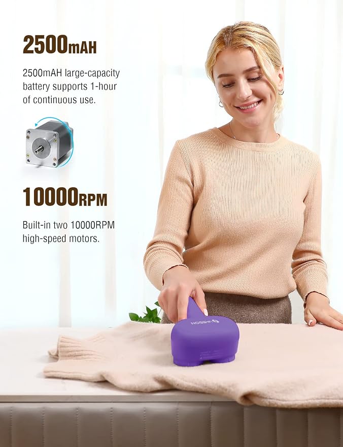 VASSON Fabric Shaver, Sweater Depiller & Pilling Remover | Dual-Head Design - Image 3