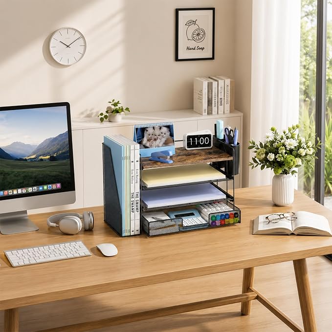 Desk Organizer, 4-Tier Desktop File Organizer - Image 6