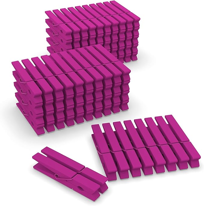 100 Pcs Wooden Clothespins by FEFU