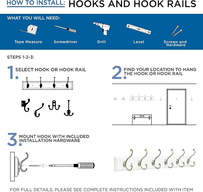 Franklin Brass Double Wall Hooks 2-Prong Coat/Hat Polished Chrome Hooks - Image 3