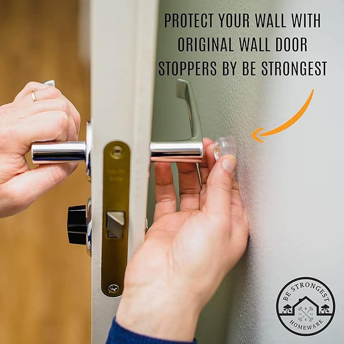 Door Bumper - Small Size Rubber Bumpers - Clear Door Stoppers for Wall - Wall Protector Clear Rubber Door Stop 12 in Pack - Shower Door Bumpers for Wall- Stick on Hard Bumpers for Walls Heavy Use (12)