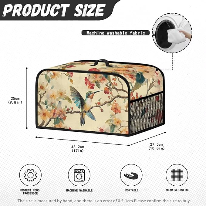 Hummingbird Slow Cooker Dust Cover Slow Cooker Dust Cover Oval 6-8 Qt Dust Covers for Kitchen Appliances Dust Covers for Appliances Dust Proof Convenient