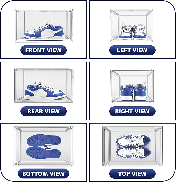 12 Pack Drop Front Shoe Boxes Acrylic Box Sneaker Case, Size 12 - Image 6