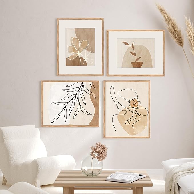Fun Memories 16x20 Picture Frame for Wall, 16 x 20 Solid Oak Wood Frames, Tempered Glass, 16x20 Picture Frame with Mat for 11x14, 16 by 20 Wood Frames, 16 x 20 Matted Poster Frame, Natural Oak Color