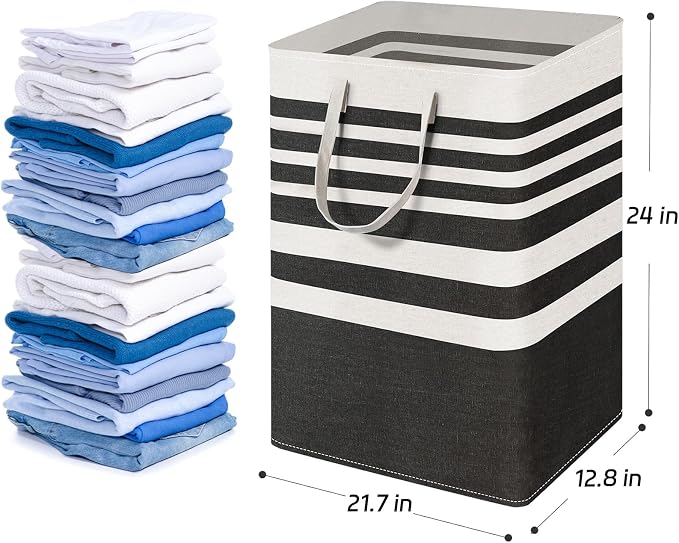 2 Pack Laundry Baskets 100L Extra Large, Waterproof Freestanding Collapsible - Image 2