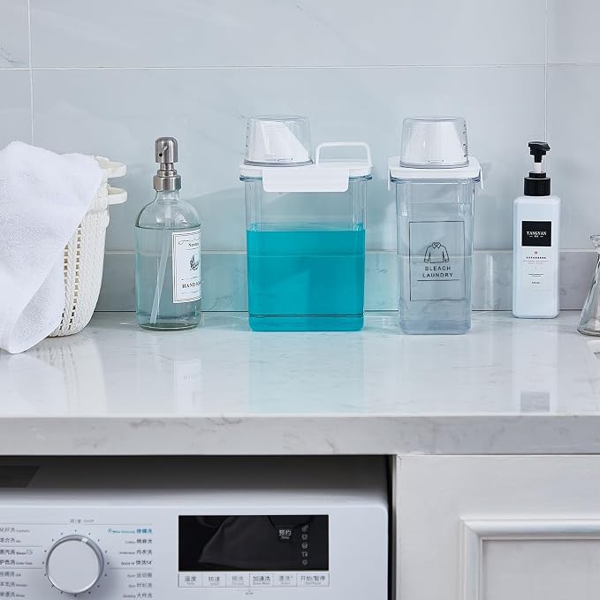 Tatuo 3 Pack Laundry Detergent Dispenser 61 oz Clear Liquid Container - Image 4