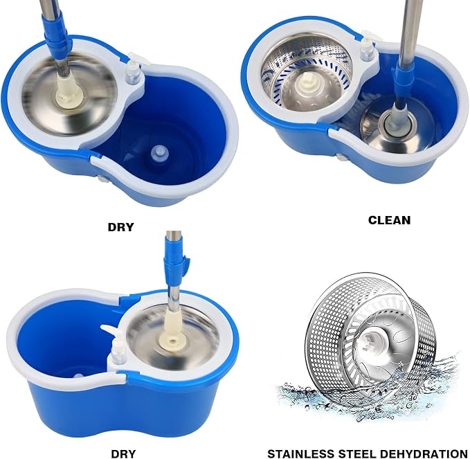Spin Mop and Bucket with Wringer Set, 3 Mop Refills - Image 5