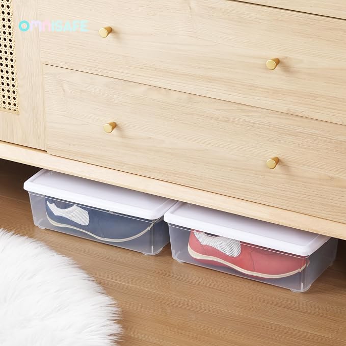 6 Quart Stackable Plastic Storage Shoebox, BPA-Free Nestable Container - Image 7