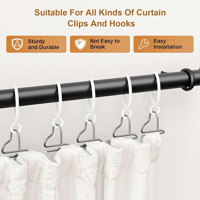 50 Pack White Metal Curtain Rings - Image 6
