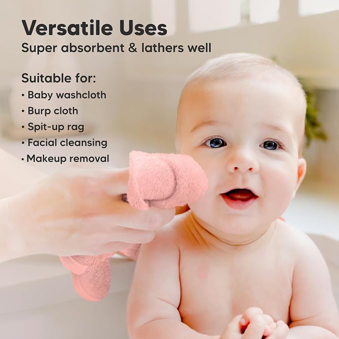 KeaBabies 6-Pack Baby Washcloths, Soft Absorbent Washcloths - Image 6