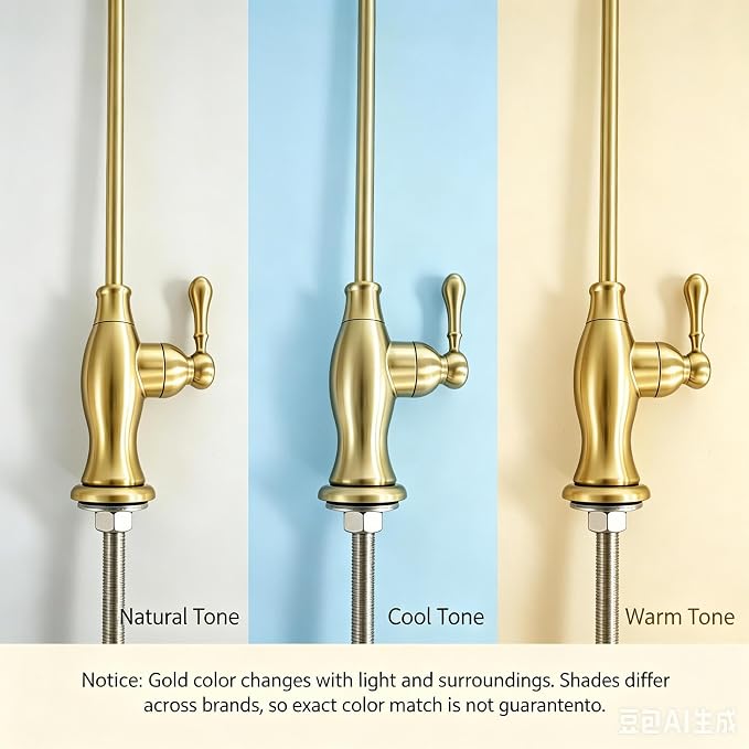 Delle Rosa Brushed Gold Drinking Water Faucet, Non-Air Gap Stainless Steel - Image 7