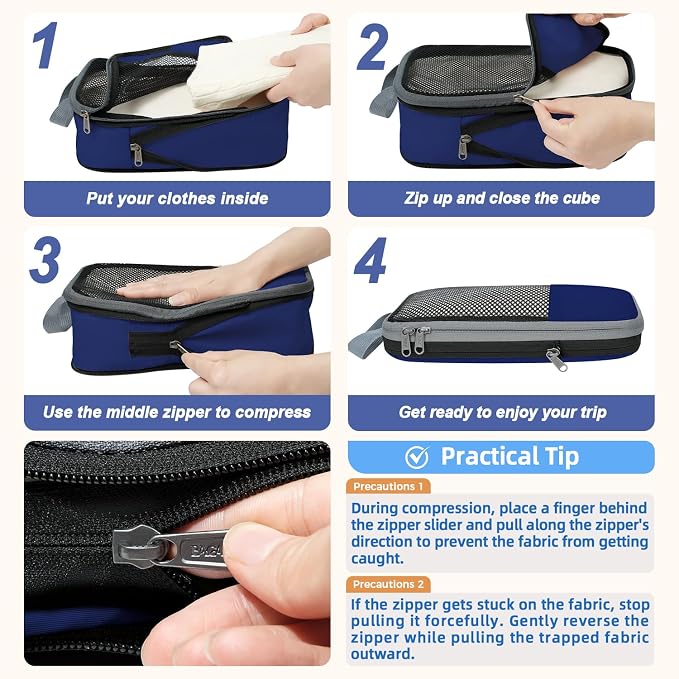 BAGAIL 4 Set/6 Set/8 Set Compression Packing Cubes Travel Accessories - Image 3