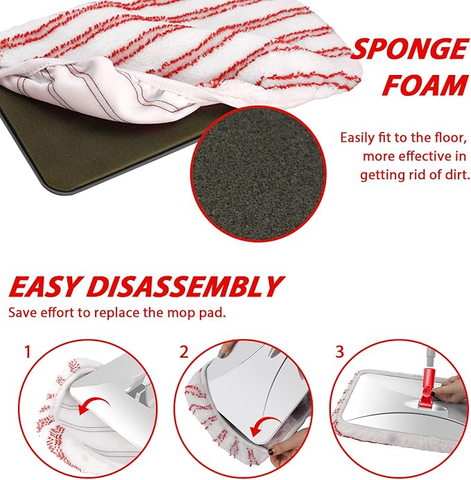 Hardwood Floor Mop, Extended Large Flat Floor Mop - Image 5