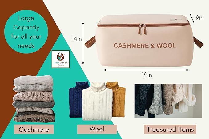 100% Cotton Cashmere & Wool Storage Bag – Breathable Sweater Storage Bag - Image 2
