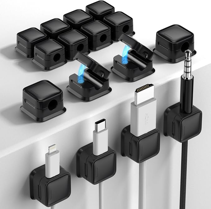 16 Pack Cord Organizer, Magnetic Cable Clips, Under Desk Management, Strong by Costop