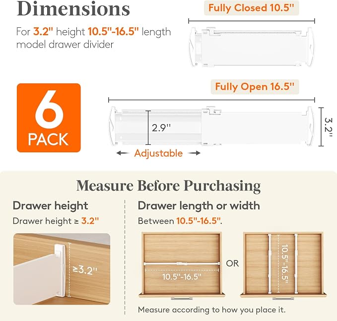 Lifewit 3.2" High Drawer Dividers - Image 2