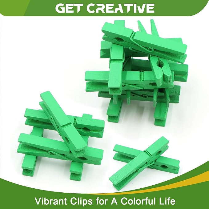100 Pcs Green Clothes pins - Image 4