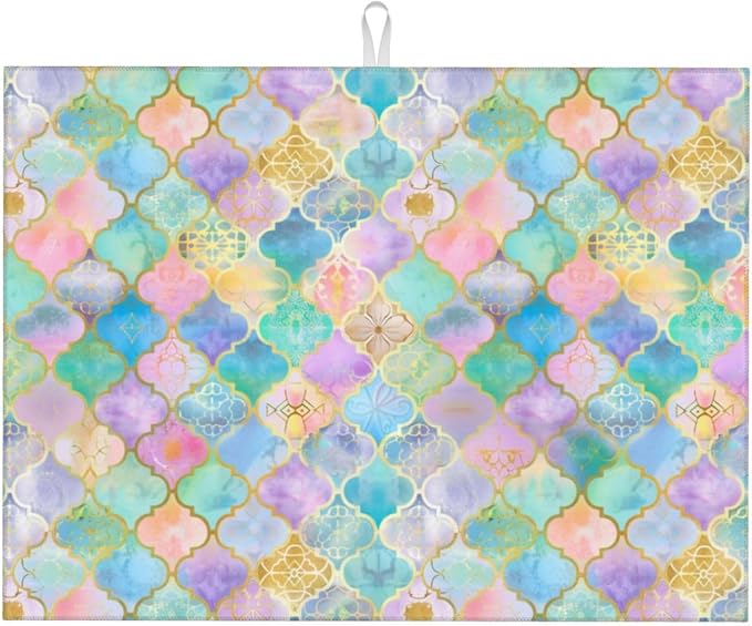 Rainbow Morocco Dish Drying Mat by indokyeyqaz