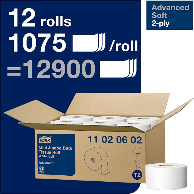 Tork Matic Soft Hand Towel Roll & Mini Jumbo Bath Tissue Roll - Image 6