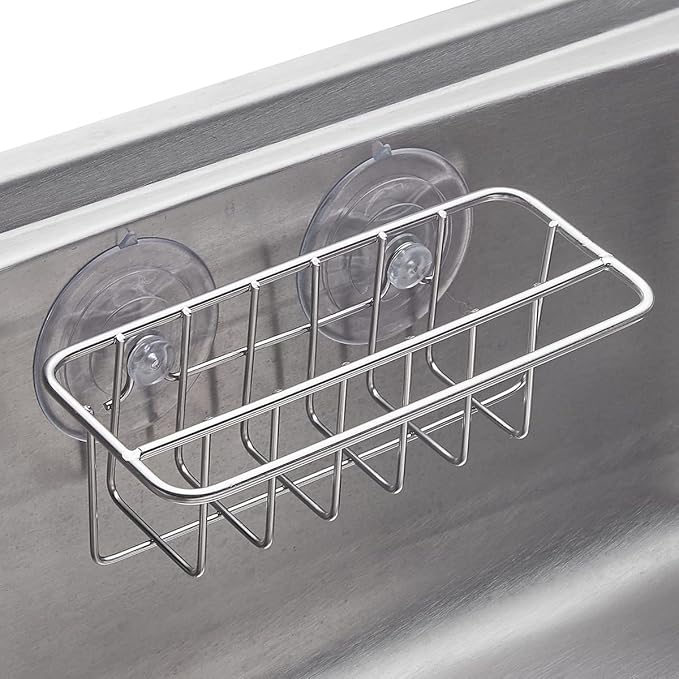 TESOT Sink Caddy Sponge Holder for Kitchen Sink Dish Cloth Hanger 2 Suspension - Image 2