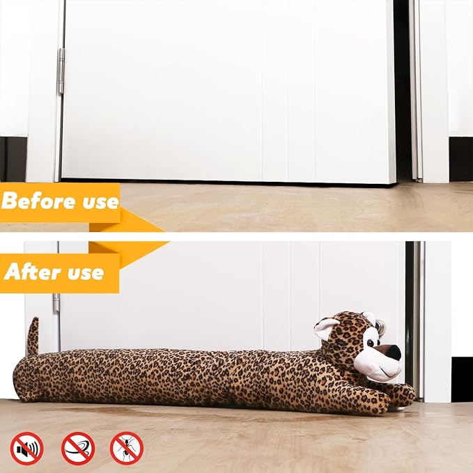36 Inch Heavy Duty Under Door Draft Stopper, Cute Animals Shape Door & Window - Image 5