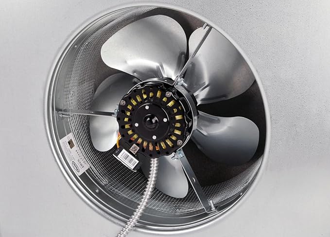 Master Flow GAF 1500 CFM Brown Power Roof Mount Attic Fan with Thermostat: Energy Efficient and Comfortable Home Solutions| Equipped with Animal Protection and a very Durable Construction