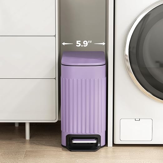 TrashAid 1.6Gal Slim Bathroom Trash Can - Image 2