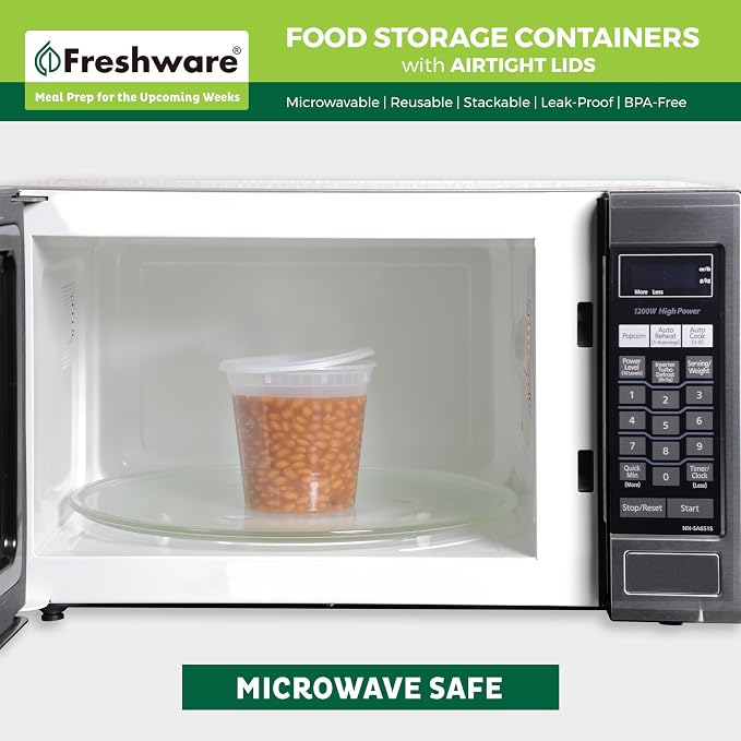 Freshware Food Storage Containers 24 oz Plastic Deli Containers - Image 5