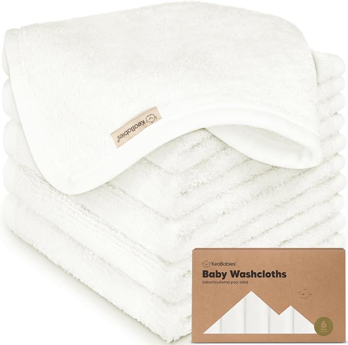 6-Pack Baby Washcloths, Soft Absorbent Washcloths by KeaBabies
