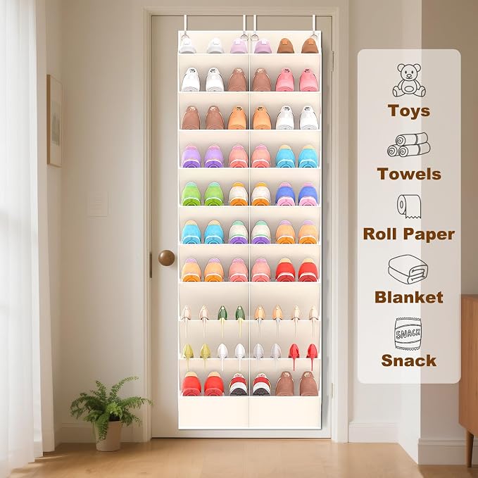 20-30 Pairs Over the Door Shoe Organizer, 10-Tier Door Shoes Rack, Handing - Image 6