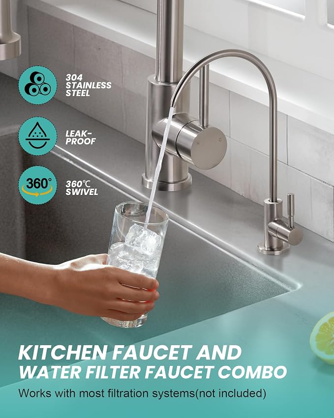 Kitchen Faucet and Water Filter Faucet: Stainless Steel Kitchen Sink Faucet - Image 5