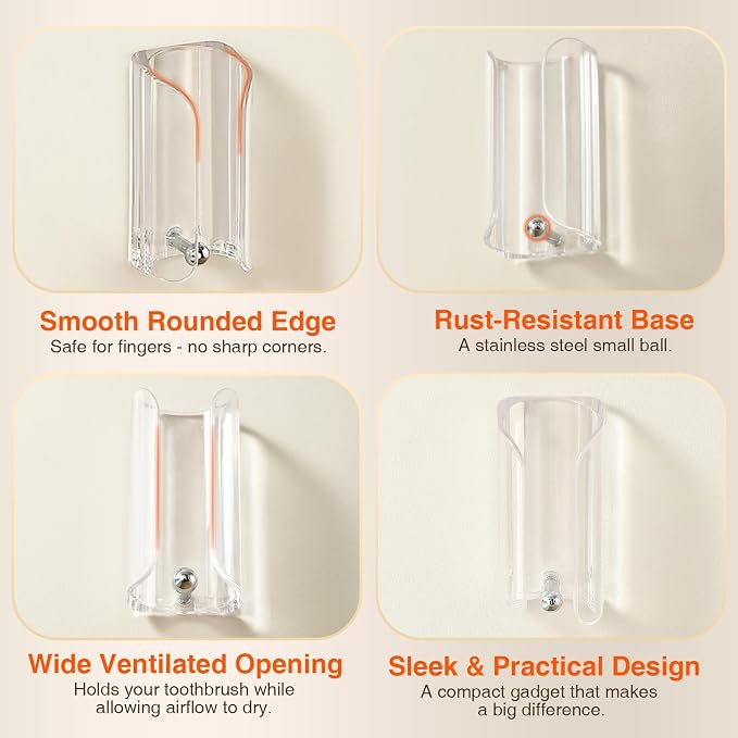Electric Toothbrush Holder for Bathroom, Wall-Mounted Toothbrush Stand - Image 4