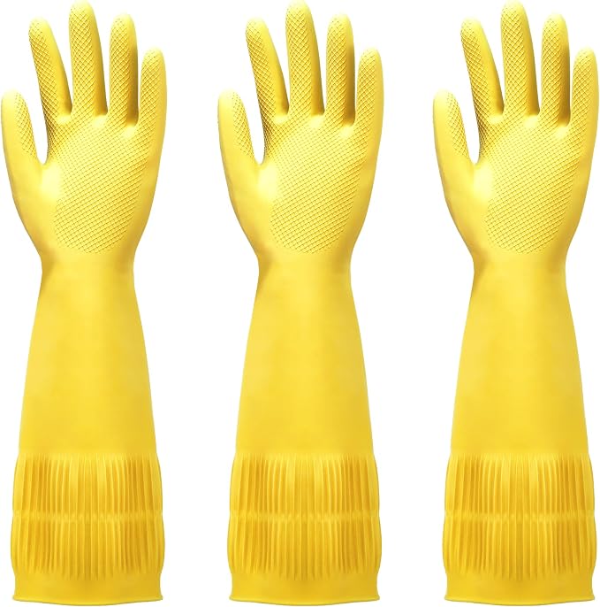 FMP Brands 3/6/12/60 Pairs 15 Inch Extra Long Rubber Dishwashing Gloves by FMPBrands