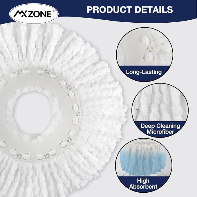 Spin Mop Replacement Heads for Hurricane 360 Round Mop Head - Image 3