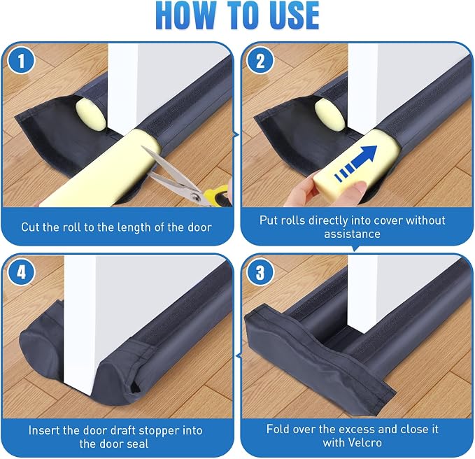 BlissTrends 30 in Under Door Draft Stopper, Covers Gaps up to 2.36 in, Easy - Image 7