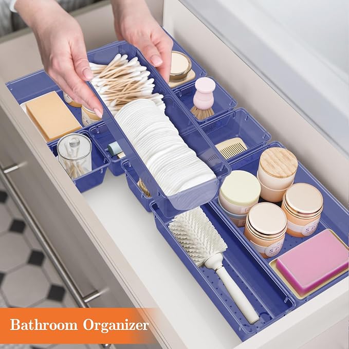SpaceHacks 25 PCS Plastic Drawer Organizer, 4-Size Versatile Organizer Trays & - Image 6