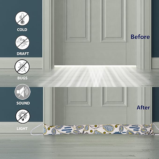 2 Pack 60 Inch 4 Inch Wide Under Door Blocker Door Draft Stopper - Image 3