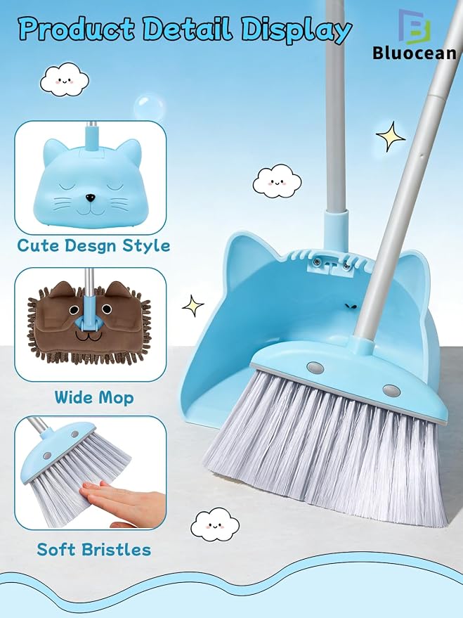 28'' Kids Mini Broom with Dustpan & Mop Set - Image 6