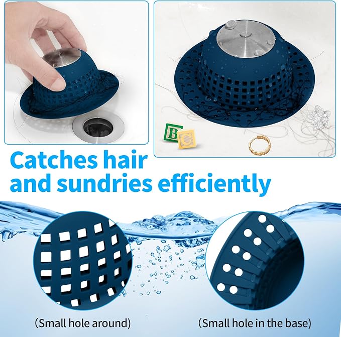 Aluvor Shower Drain Hair Catcher Bathtub Drain Cover Sink Drain Protector | - Image 6