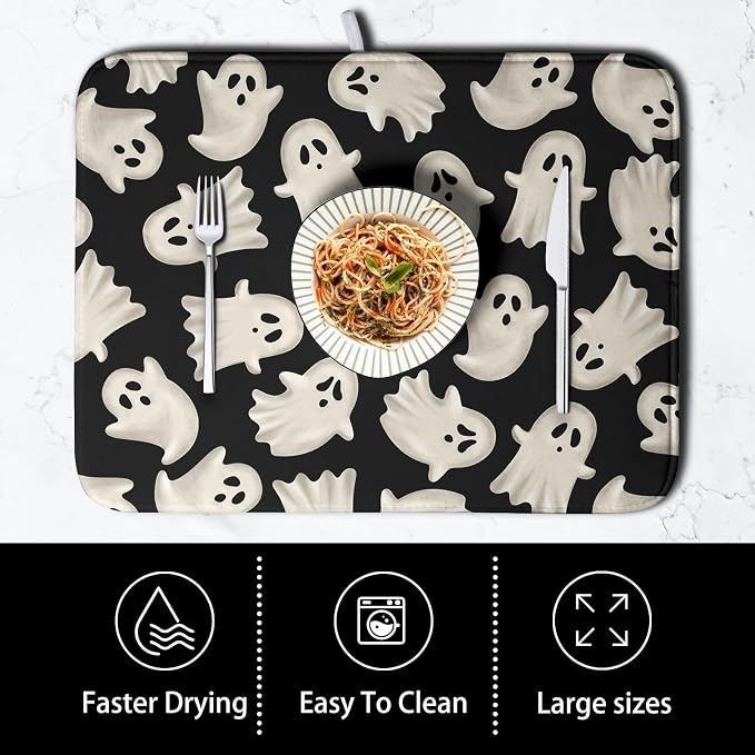 Cute Ghost Halloween Dish Drying Mat - Image 4