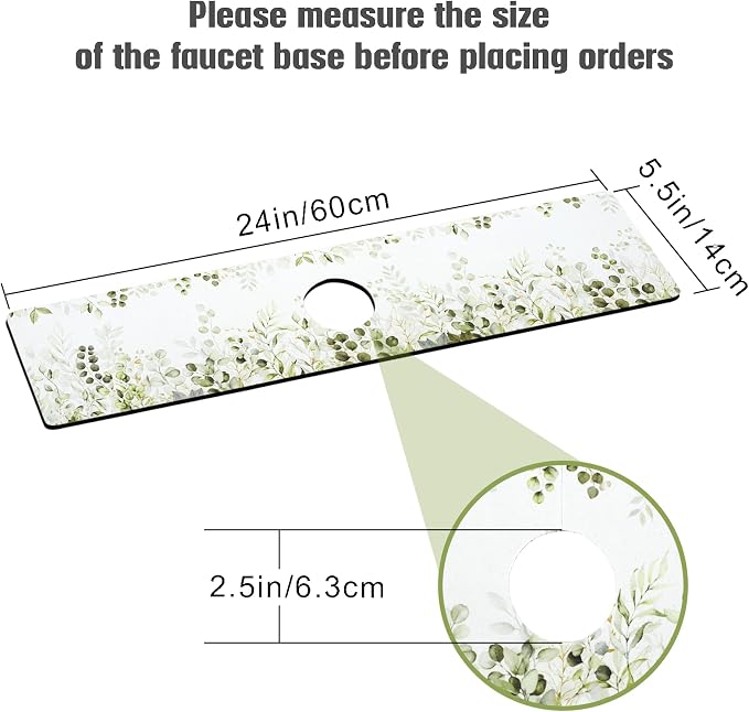 Sink Faucet Absorbing Mat, 2 Pack Drying Mat Around Faucet Sink Splash Guard - Image 2