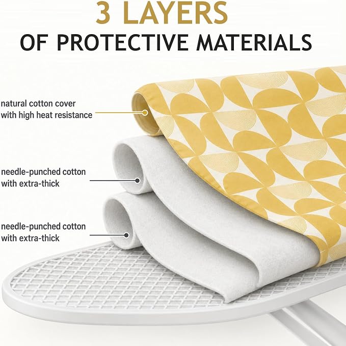 SheeChung Small Ironing Board Cover and Pad 12.5"x32", Heat Resistance Cover - Image 3