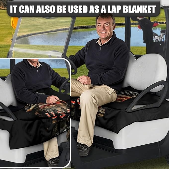 Golf Cart Seat Cushion Cover with Non-Slip Backing and Waterproof Inner Layer, Comfortable Seat Protector for Golf Carts, Utility Vehicles and Outdoor Riding